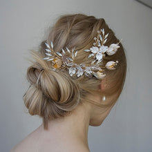 画像をギャラリービューアに読み込む, ブライダル ウエディングヘアアクセサリー ウェディングヘッドドレス wedding 【露草ヘッドアクセ】