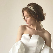 画像をギャラリービューアに読み込む, 金銀大人なリーフの冠 ウェディングヘッドドレス シルバー ヘッドアクセ 髪飾り【リーフの冠】