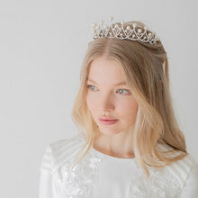 画像をギャラリービューアに読み込む, ブライダル ウエディングティアラ パール付のティアラ ゴールドorシルバー【パールシンプルティアラ】