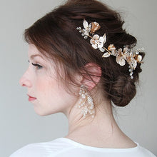 画像をギャラリービューアに読み込む, ブライダル ウェディング goldヘッドドレス ヘッドアクセ和装髪飾りヘッドドレスに【マルゴーヘッドアクセ】