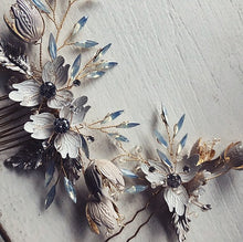 画像をギャラリービューアに読み込む, ブライダル ウエディングヘアアクセサリー ウェディングヘッドドレス wedding 【露草ヘッドアクセ】