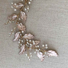 画像をギャラリービューアに読み込む, リーフと木の実モチーフ ウェディングヘッドドレス gold ヘッドアクセ和装髪飾り【リーフと木の実ヘッドアクセ】