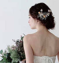 画像をギャラリービューアに読み込む, ブライダル ウェディング goldヘッドドレス ヘッドアクセ和装髪飾りヘッドドレスに【露草Gold】