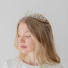 画像をギャラリービューアに読み込む, ブライダル ウエディングティアラ パール付のティアラ ゴールドorシルバー【パールシンプルティアラ】