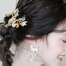 画像をギャラリービューアに読み込む, ブライダル ウェディング goldヘッドドレス ヘッドアクセ和装髪飾りヘッドドレスに【マルゴーヘッドアクセ】