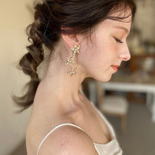 画像をギャラリービューアに読み込む, ブライダル ウェディング ウエディングアクセサリー wedding イヤリング【星ゴールド3×2】