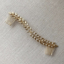 画像をギャラリービューアに読み込む, ブライダル ウェディング ウエディングヘッドドレス 和装 成人式 パーティ 髪飾り ヘアアクセ【goldの葉】