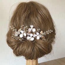 画像をギャラリービューアに読み込む, ブライダル ウエディングヘアアクセサリー ウェディングヘッドドレス wedding 【アリッサムゴールド】