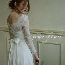画像をギャラリービューアに読み込む, スカラップが美しい コードレース総レースの9分袖ウェディングボレロ 演奏会にも【プリムベール長袖】