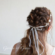 画像をギャラリービューアに読み込む, ウェディングアクセサリー お花モチーフシリーズのハーフ冠 ウエディング ヘッドアクセ髪飾り【お花ハーフ冠】