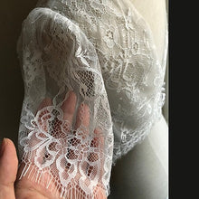 画像をギャラリービューアに読み込む, 肌ざわりのよい繊細なリバーレースで シンプルデザインが人気 半袖ウェディングボレロ【ジャルダン半袖ボレロ】