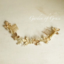 画像をギャラリービューアに読み込む, ブライダル ウェディング 葉と木の実のパール冠 ウエディング ヘッドアクセ和装髪飾りヘッドドレスに【クレールデュリュヌ】