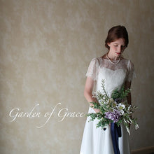 画像をギャラリービューアに読み込む, 肌ざわりのよい繊細なリバーレースで シンプルデザインが人気 半袖ウェディングボレロ【ジャルダン半袖ボレロ】