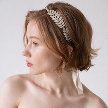 画像をギャラリービューアに読み込む, 金銀大人なリーフの冠 ウェディングヘッドドレス シルバー ヘッドアクセ 髪飾り【リーフの冠】