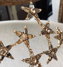 画像をギャラリービューアに読み込む, ブライダル ウェディング 大ぶり星モチーフのカチューシャ スターデザインゴールド系ヘッドアクセ【星カチューシャ大】