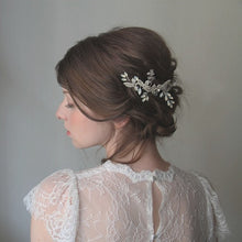 画像をギャラリービューアに読み込む, ブライダル ウェディング 半貴石のヘッドアクセ ウエディングヘッドドレス 和装 成人式 ムーンストーン【ネージュ】