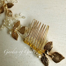 画像をギャラリービューアに読み込む, ブライダル ウェディング 葉と木の実のパール冠 ウエディング ヘッドアクセ和装髪飾りヘッドドレスに【クレールデュリュヌ】