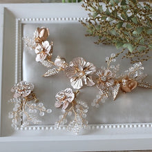 画像をギャラリービューアに読み込む, ブライダル ウェディング goldイヤリング ピアス ヘッドドレスとセットも◎【マルゴーイヤリング ピアス】