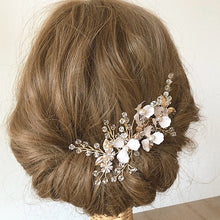 画像をギャラリービューアに読み込む, ブライダル ウエディングヘアアクセサリー ウェディングヘッドドレス wedding 【アリッサムゴールド】