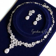 画像をギャラリービューアに読み込む, ブライダル ウェディング ウエディングアクセサリー ネックレスセット ブライダル 品質良い【フルールブーケセット】