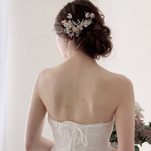 画像をギャラリービューアに読み込む, ブライダル ウェディング goldヘッドドレス ヘッドアクセ和装髪飾りヘッドドレスに【露草Gold】