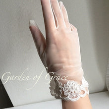 画像をギャラリービューアに読み込む, ブライダル ウェディング ウエディングショートグローブ【レース付】