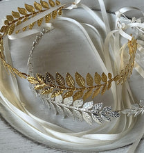 画像をギャラリービューアに読み込む, 金銀大人なリーフの冠 ウェディングヘッドドレス シルバー ヘッドアクセ 髪飾り【リーフの冠】