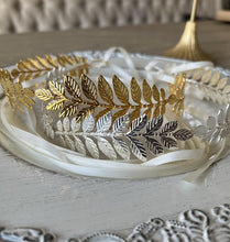 画像をギャラリービューアに読み込む, 金銀大人なリーフの冠 ウェディングヘッドドレス シルバー ヘッドアクセ 髪飾り【リーフの冠】