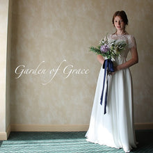 画像をギャラリービューアに読み込む, 肌ざわりのよい繊細なリバーレースで シンプルデザインが人気 半袖ウェディングボレロ【ジャルダン半袖ボレロ】