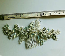 画像をギャラリービューアに読み込む, ブライダル ウェディング 半貴石のヘッドアクセ ウエディングヘッドドレス 和装 成人式 ムーンストーン【ネージュ】