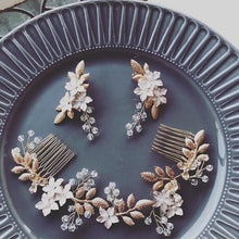 画像をギャラリービューアに読み込む, ブライダル ウエディングアクセサリー ブライダルアクセ wedding 【トレゾア髪飾りとイヤリングセット】