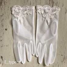 画像をギャラリービューアに読み込む, ブライダル ウェディング ウエディングショートグローブ【レース付】